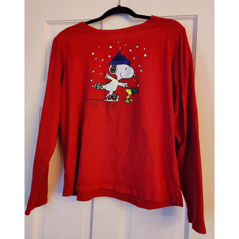 Peanuts Snoopy and Woodstock Winter Shirt Sz L